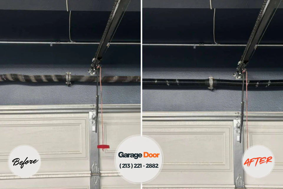 Before and after: garage door opener repair Briarcliff, TX